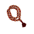 6 Mukhi Nepali Rudraksha Kantha Mala with Woolen Spacers