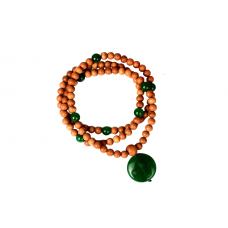 White Sandalwood and Green Onyx Mala and Bracelet - set