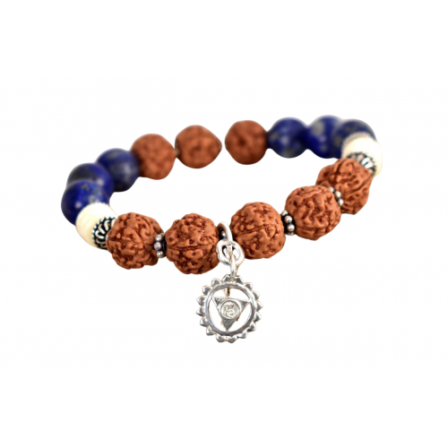 4 Mukhi Rudraksha And Lapis Lazuli Bracelet - ii