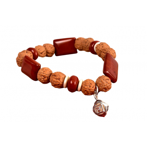 6 Mukhi Rudraksha and Jasper Bracelet