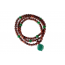 Red Sandalwood and Green Onyx Mala and Bracelet Set