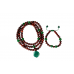 Red Sandalwood and Green Onyx Mala and Bracelet Set