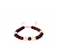 Red Sandalwood and Rose Quartz Bracelet