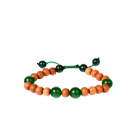 White Sandalwood and Green Onyx Bracelet