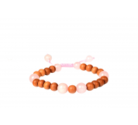 White Sandalwood and Rose Quartz Bracelet