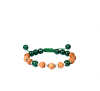 Green Onyx and Sandalwood Bracelet