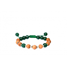 Green Onyx and Sandalwood Bracelet