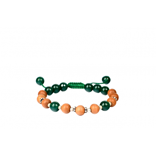 Green Onyx and Sandalwood Bracelet