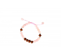 7 Mukhi Rudraksha and Rose Quatrz Bracelet