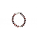 Red Tiger Eye Button Shape Silver Bracelet