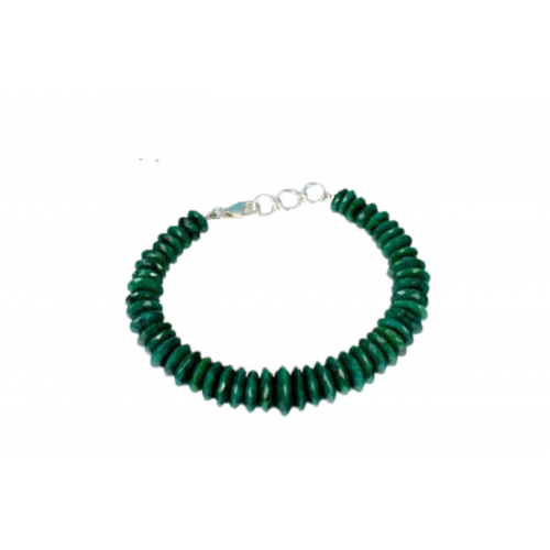 Emerald Faceted Button Shape Bracelet