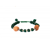 15 Mukhi Rudraksha and Green Onyx Bracelet