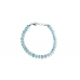 Aquamarine Button Shape Bracelet Faceted Beads