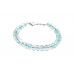 Aquamarine Button Shape Bracelet Faceted Beads