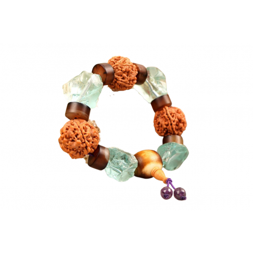 5 Mukhi and Aquamarine Gemstone Bracelet