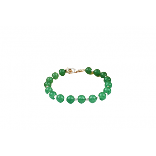 Green Jade Round Bracelet - 8mm 