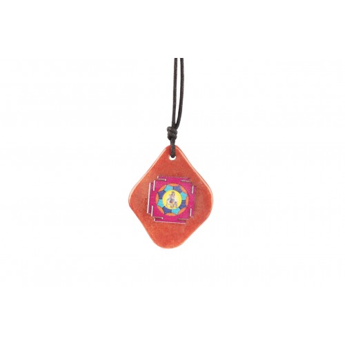 Krishna Yantra Pendant  In Red Jade