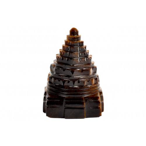 Shree Yantra In Tiger Eye Stone