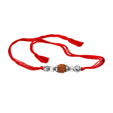 4 Mukhi Rakhi with pure silver accessories in thread - I