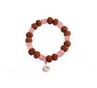 7 Mukhi Rudraksha and Rose Quartz Bracelet - v