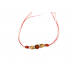 4 Mukhi Rakhi Carnelian and Cats eye Beads with German silver accessories
