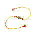 4 Mukhi Rakhi Citrine Coral and Sphatik Beads with Panchdhatu Chakri