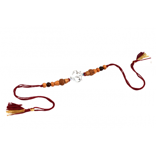 Om Rakhi with Sandalwood Beads