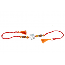 Om Rakhi with Yellow Agate Beads