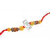 Om Rakhi with Yellow Agate Beads