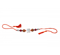 Om Rakhi With Pink Agate Beads