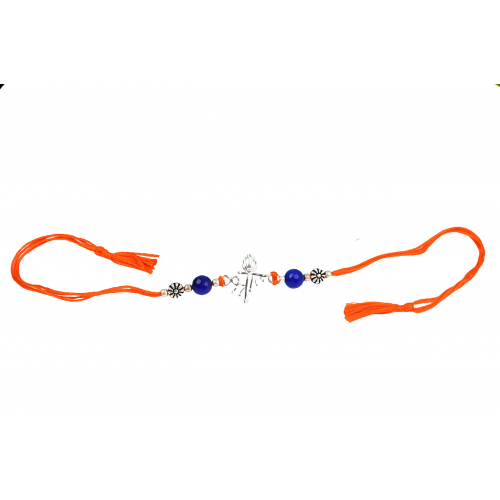 Shree Rakhi with Blue Agate Beads