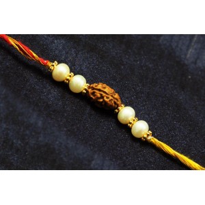 2 Mukhi Rakhi Pearl Beads with Panchdhatu Chakri - I