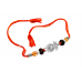 Citrine and Red Sandal beads Rakhi with pure silver accessories in thread