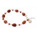 3 Mukhi Rudraksha with Gomed Bracelet in Silver Capping