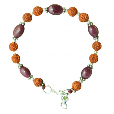 Ruby with Rudraksha Beads Bracelet