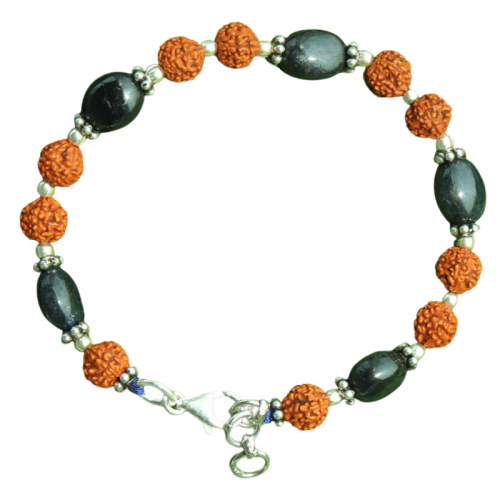 Blue Sapphire with Rudraksha Beads Bracelet