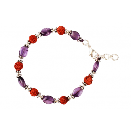 Rudraksha Amethyst Bracelet - II