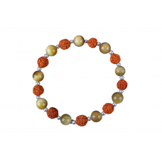 Rudraksha and Brown Cats Eye Bracelet - Design II