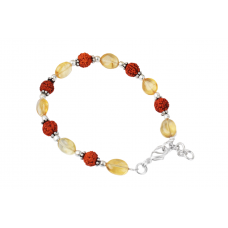 Rudraksha Yellow Topaz Bracelet -Design I