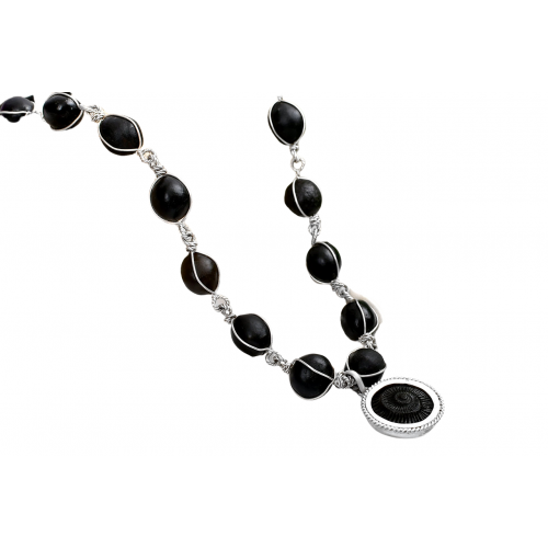 Shaligram Mala with Sudarshan Locket wire Design