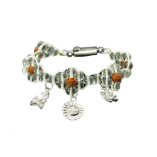 Sphatik Rudraksha Charm Bracelet - Design II