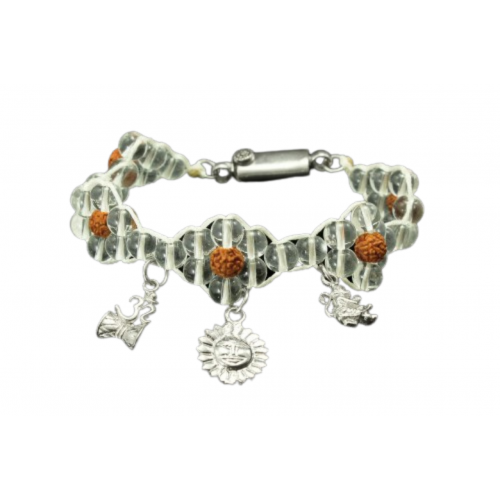 Sphatik Rudraksha Charm Bracelet - Design II