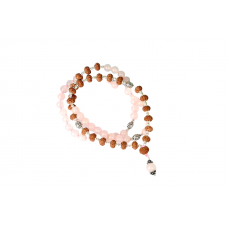 7 Mukhi Rudraksha and Rose Quatrz Mala and Bracelet Set