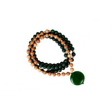 Green Onyx and Sandalwood Mala