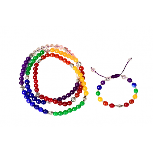 Seven Chakra Gemstone Mala and Bracelet Set