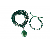 Green Onyx Mala and Bracelet Set