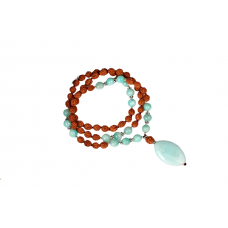 4 Mukhi Rudraksha and Amazonite Beads Mala