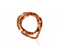 White Sandalwood and Rose Quartz Mala