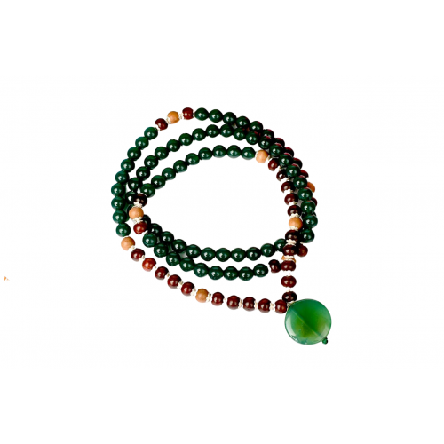 Green Onyx and Sandalwood Mala - i