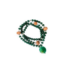 15 Mukhi Rudraksha and Green Onyx Mala